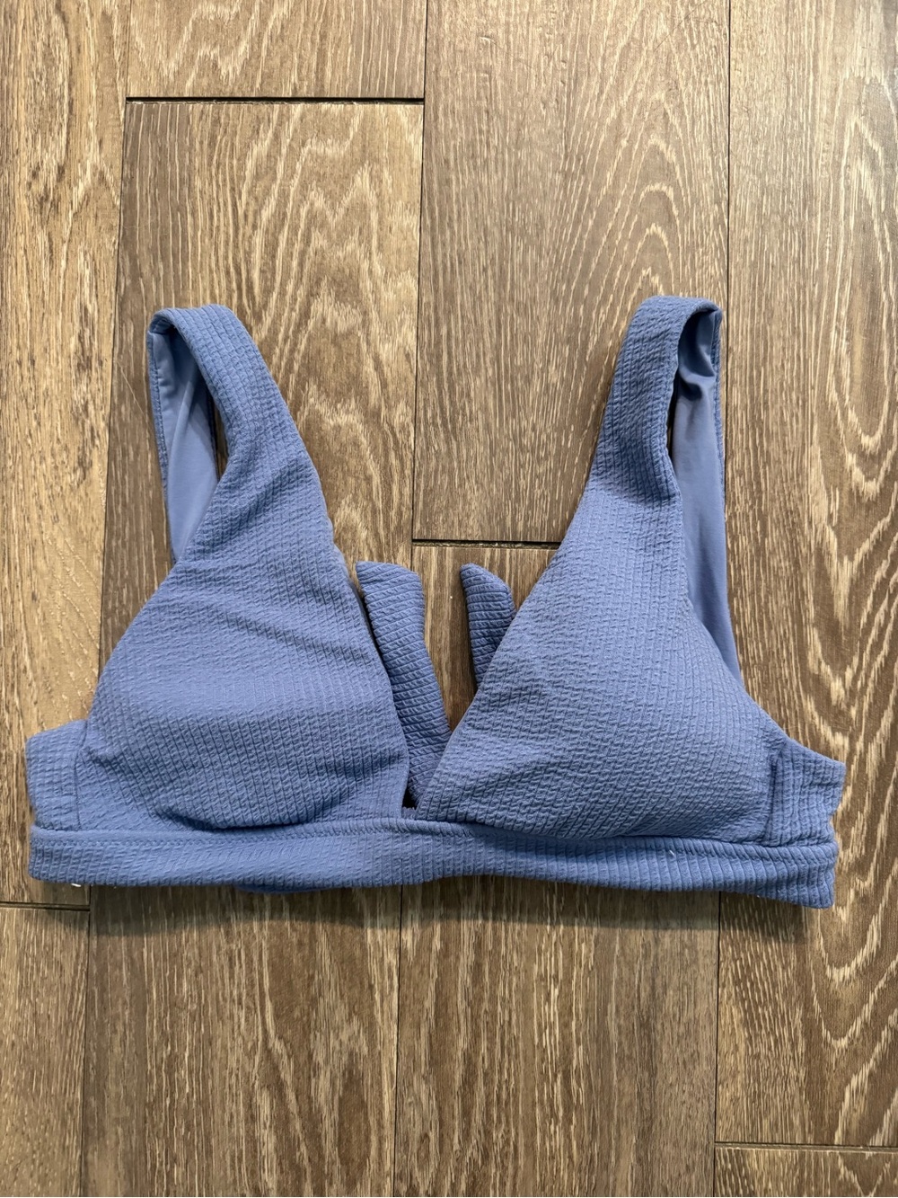 BECCA Periwinkle Textured V-Plunge Bikini Top